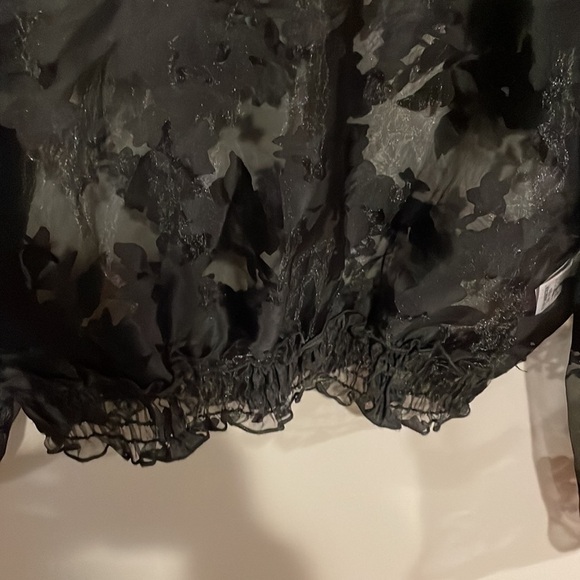 Zara sheer black/flower top size small - Picture 5 of 5
